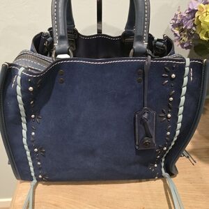 1941 COACH ROGUE 36 BLUE SUEDE CUSTOM WITH WHIPSTICH AND RIVETS, VGC